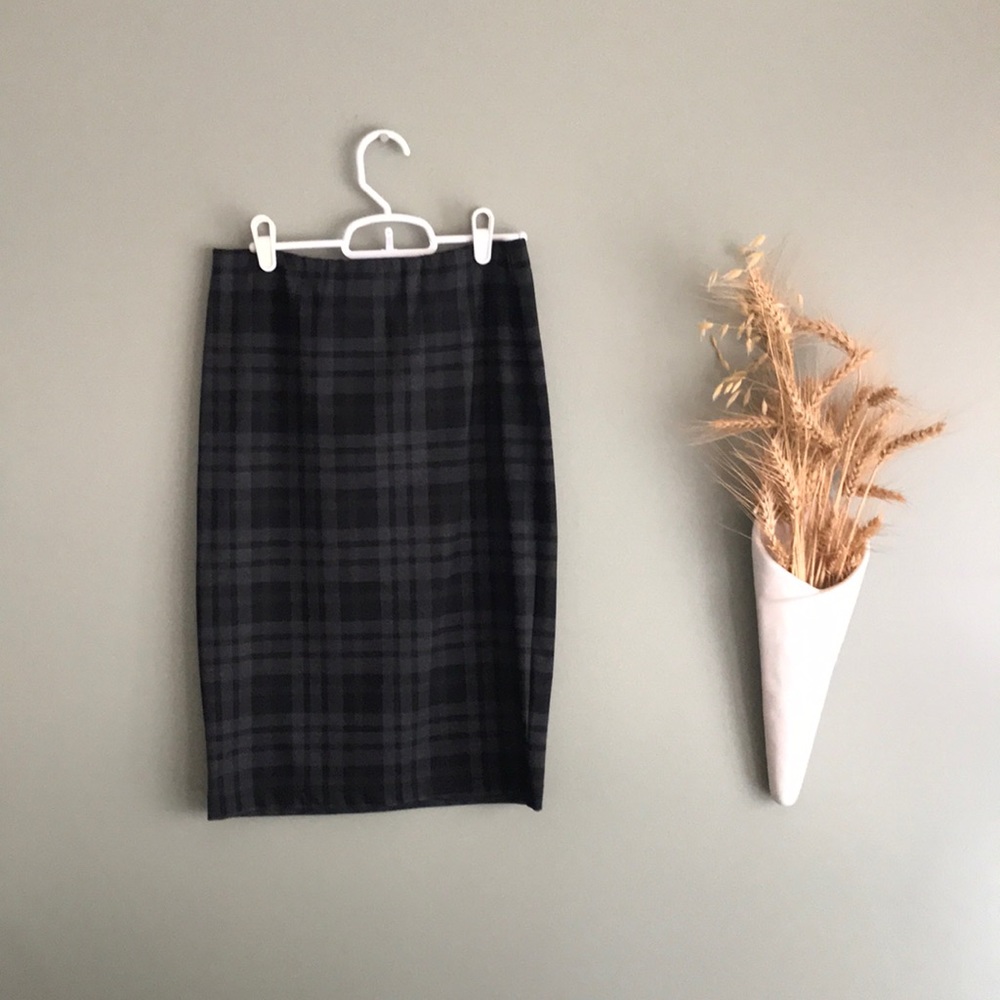 Plaid Black And Green Plaid Philosophy Pencil Skirt Size Small